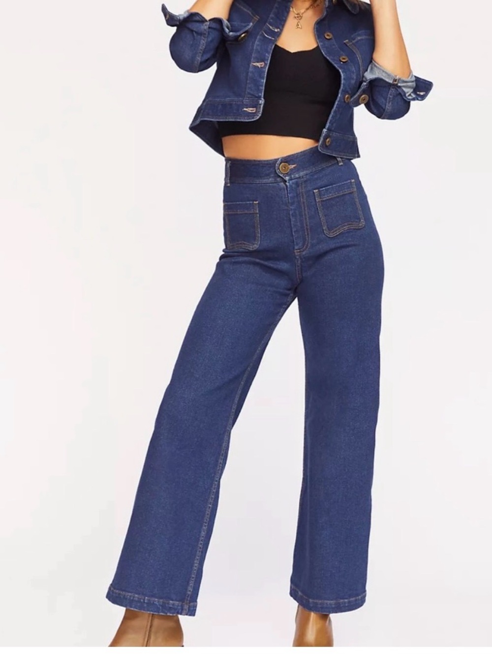 Antropologie Magali Pascal Janis Cropped Wide-Leg Jeans  XL
